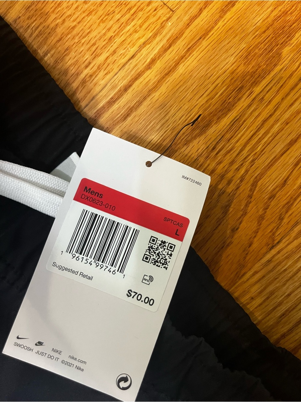 Nike Black Jogger Pants with White Drawstring - Picture 3 of 7
